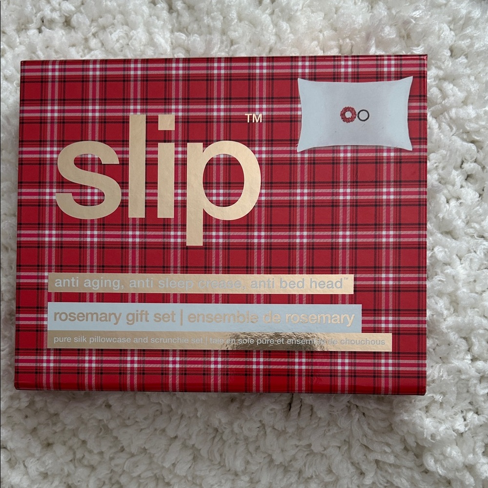 Slip Red Plaid Rosemary Gift Set